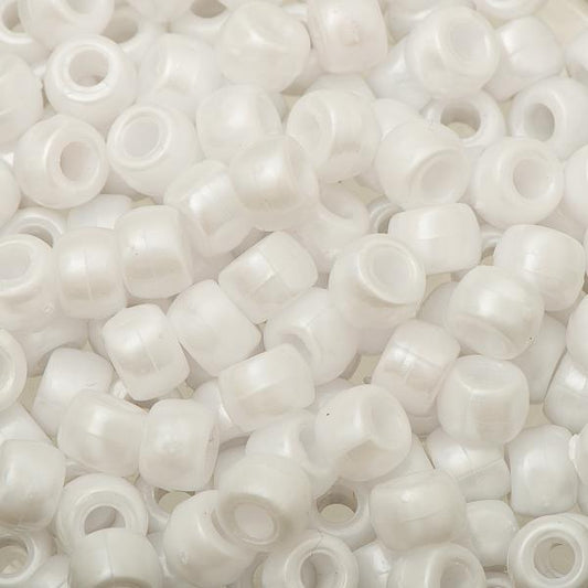 Pony Beads 1000/pk - Lustre Blanc