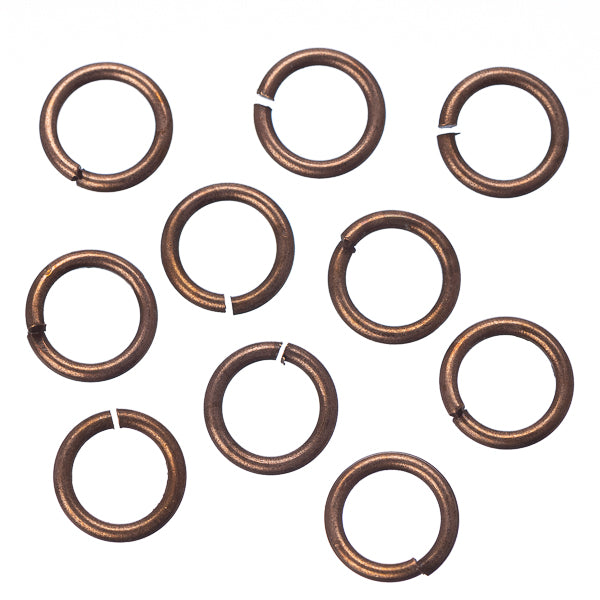 7mm Antique Copper Jump Rings 25/pk