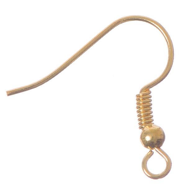 Gold Fish Hook Earrings 100/pk – i-Bead Inc.