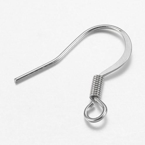 Fish Hook Earwire Slender Stainless Steel LF/NF