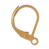 Lever Back Ear Wire 15mm Gold 50/pk