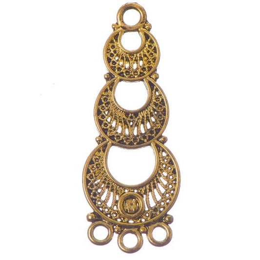 Lustre à 3 anneaux en or antique de 48 mm 2/pqt