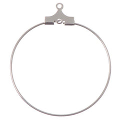 30mm Silver Beadable Round Hoops 50/pk