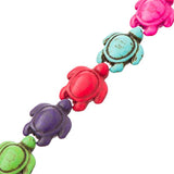 15x18mm Turquoise Mix Tortue (Synthétique/Teint) Perles 23/Brin