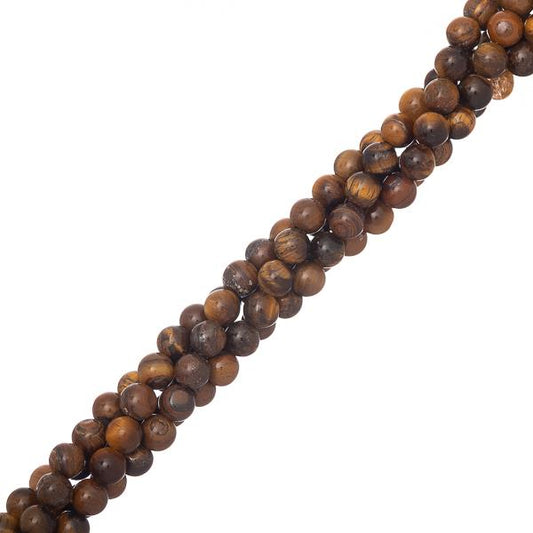 Tiger Eye Beads 4mm Round Grade AB (Natural) 15-16" Strand