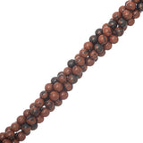 Perles d'obsidienne en acajou (naturel) de 4 mm 15-16" Strand