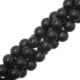 Black Onyx Beads 10mm Round Grade A (Natural) 15-16" Strand