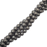 Perles magnétiques (synthétiques) en hématite de 5 à 6 mm, brin de 15 à 16 po