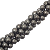 Perles magnétiques (synthétiques) en hématite de 8 mm, brin de 15 à 16 po