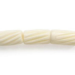 12x7mm Ivory Carved Tube Bone Beads 10/pk