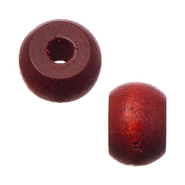 9mm Mahogany Wood Pony Beads