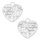 1 1/8" Mère et fille pour toujours coeur charme 2/pk