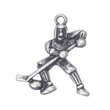Hockey Player Metal Pendant 21mm 1/pk