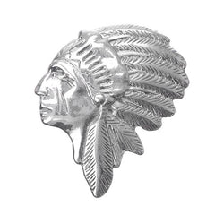 Native Chief Head Metal Charm 1/pk