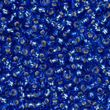 Perles de rocaille tchèques 11/0 #34979 bleu foncé doublé d'argent 23g