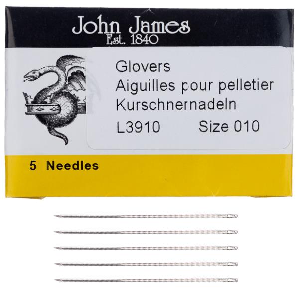 John James Glovers Needles Size 12 43606 Size 12 Leather Needles, Glovers  Bulk Pack Needle, Craft Needles, John James Needle L3910 