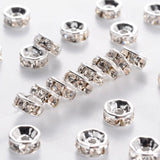 Argent Rondelle Strass 6mm Cristal Métal Perle 100/pk