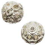 Argent Rond Strass 10mm Cristal Métal Perle 10/pk