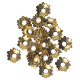 Capuchons de perles en or antique de 8 mm 20/pk