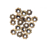 Capuchons de perles en or antique de 6 mm 20/pk