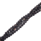 Striped Agate Black Beads 4mm Round Grade A (Natural/Dyed) 15-16" Strand