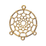 Pendentif attrape-rêves doré avec 3 anneaux 1/pqt