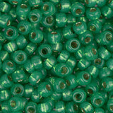 8/0 Miyuki Seed Beads #0646 Silver Lined Green Alabaster 22g