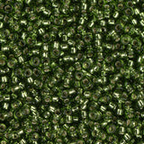 15/0 Miyuki Seed Beads #0026 Silver Lined Olive 22g