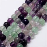 Rainbow Fluorite Beads 6mm Round (Natural) 15-16" Strand