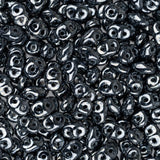 *Czech Superduo Beads Jet Hematite 22g