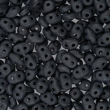 *Czech Superduo Beads Matte Jet 22g