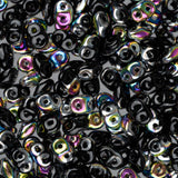 *Czech Superduo Beads Jet Vitrail 22g