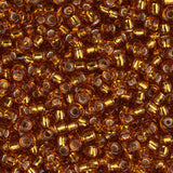 11/0 Miyuki Seed Beads #2422 Silver Lined Topaz 22g