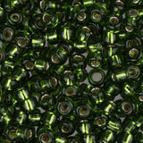 8/0 Perles de rocaille Miyuki #0026 Olive doublée d'argent 22g