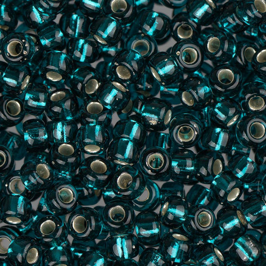 8/0 Miyuki Seed Beads #0030 Silver Lined Dark Teal 22g