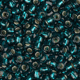 8/0 Miyuki Seed Beads #0030 Silver Lined Dark Teal 22g