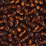 8/0 Miyuki Seed Beads #0005 Silver Lined Dark Topaz 22g