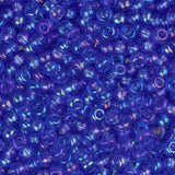 11/0 Perles de Rocailles Tchèques #34951 Transparent AB Bleu 23g