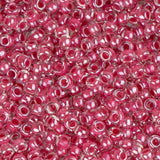 11/0 Perles de rocailles tchèques #34994 Rouge doublé de couleur 23g