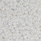 11/0 Perles de Rocailles Tchèques #35012 Opaque AB Blanc 23g
