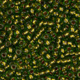 11/0 Czech Seed Beads #35077 Copper Lined Green 23g