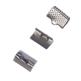 10mm Gunmetal Ribbon Ends 10/pk