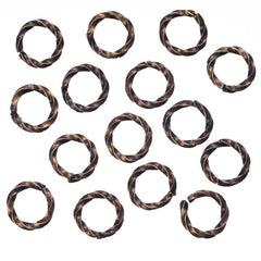6mm Antique Copper Twisted Jump Rings 100/pk