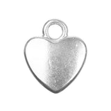 Breloque Coeur Argent 1/2" 5/pk