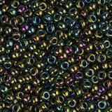 11/0 Miyuki Seed Beads #0453 Metallic Green Iris 22g