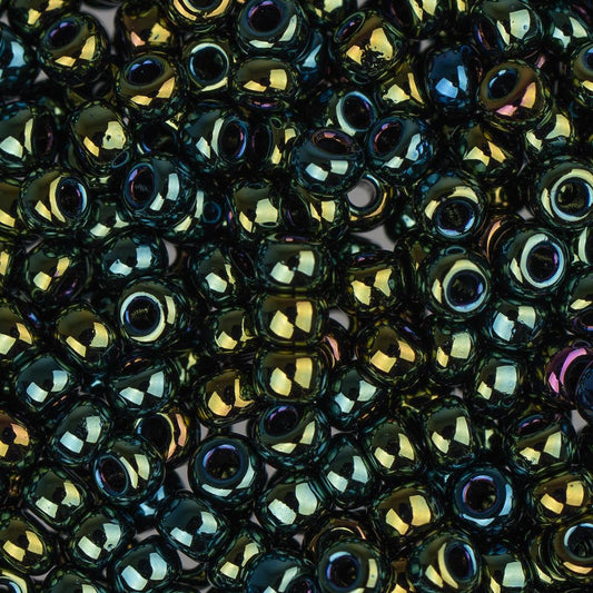 8/0 Miyuki Seed Beads #0453 Metallic Forest Green Iris 22g