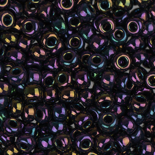 8/0 Miyuki Seed Beads #0454 Metallic Dark Plum Iris 22g