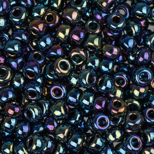 8/0 Miyuki Seed Beads #0455 Metallic Purple Green Iris 22g