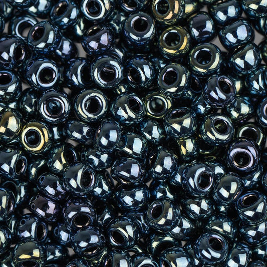 8/0 Miyuki Seed Beads #0456 Metallic Gunmetal Iris 22g