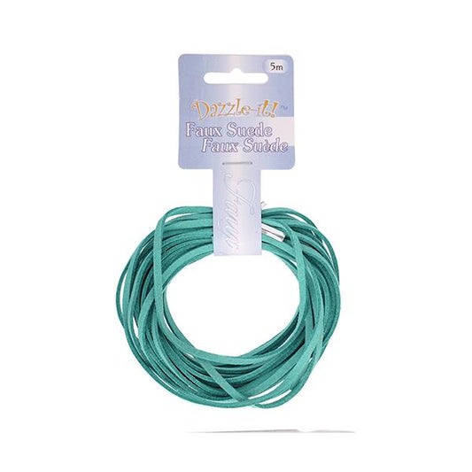 Faux Suede 3mm Lace 5m Aqua